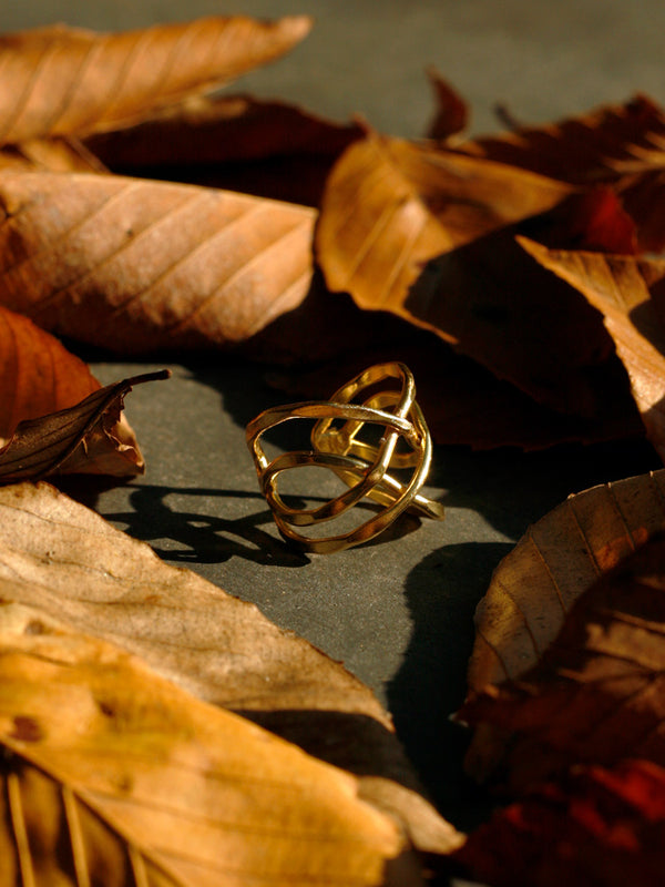 Criss Cross Ring Gold