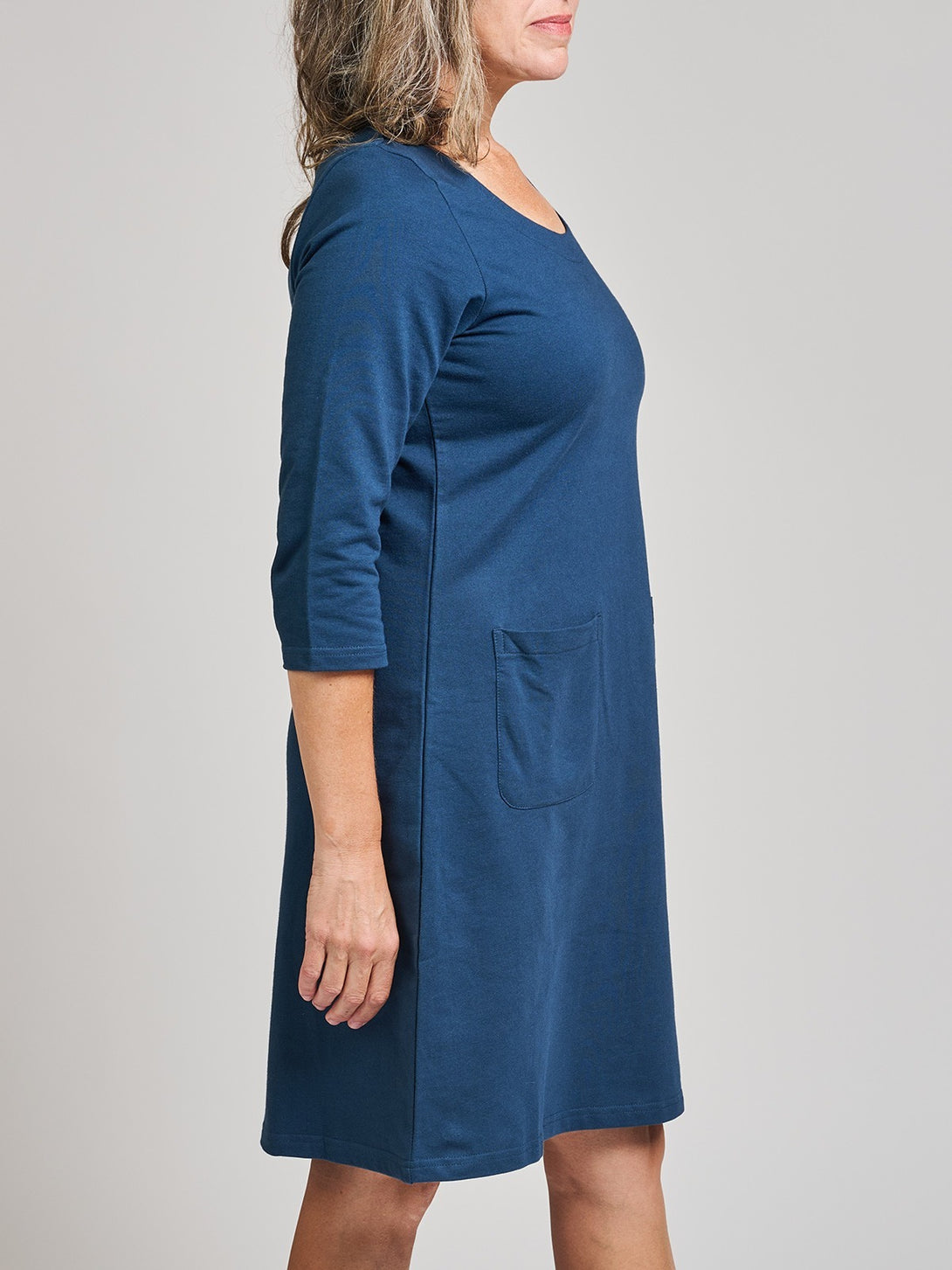 Sylvan Fall Winter Blue Shift Dress | Fair Trade Dresses | Mata Traders Loop Knit Blue / L Sylvan Fall Winter Blue Shift Dress | Fair Trade Dresses | Mata Traders Loop Knit Blue / L