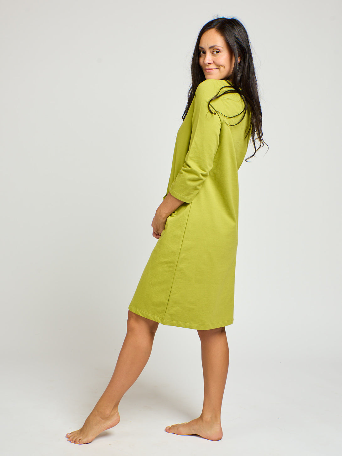 Sylvan Shift Dress Loop Knit Moss - Fair Trade Dresses | Mata Traders Sylvan Shift Dress Loop Knit Moss - Fair Trade Dresses | Mata Traders