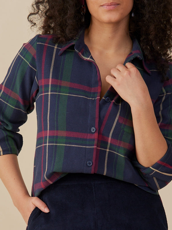 Sutton Shirt - Navy Berry Plaid
