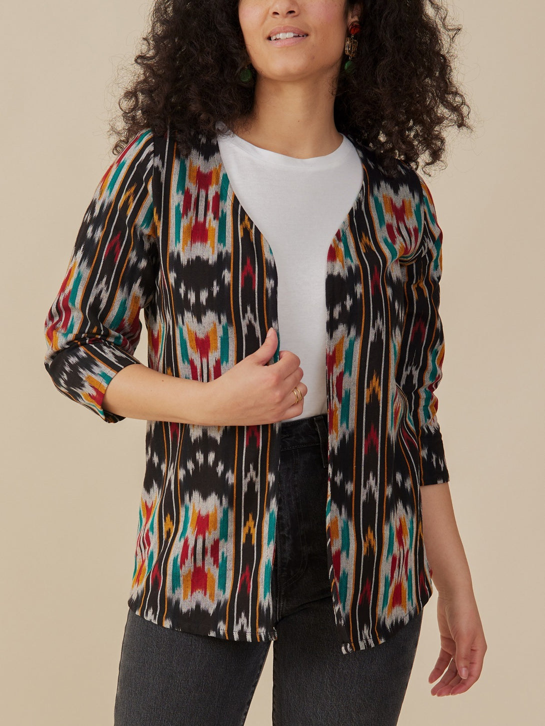 Fair Trade Crossroads Jacket - Hand-Dyed Ikat Cotton - Mata Traders 