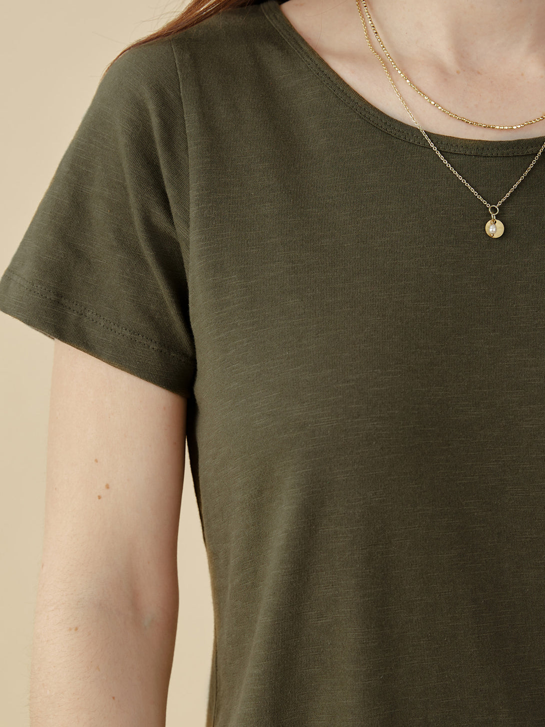 Women's Hudson T-Shirt Dress Olive Green | Fair Trade | Mata Traders Women's Hudson T-Shirt Dress Olive Green | Fair Trade | Mata Traders