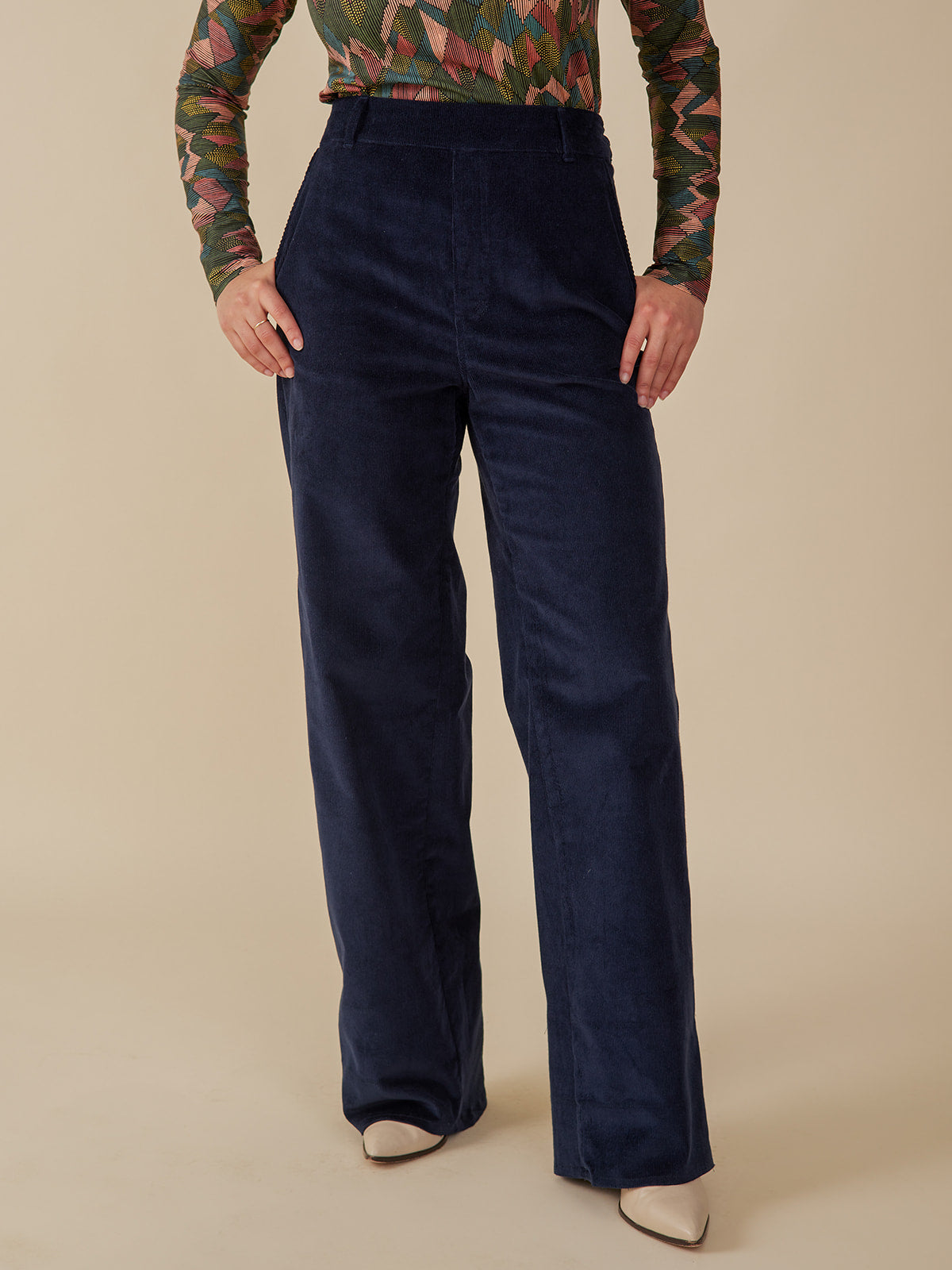 Lucy Corduroy Pant Navy Blue | Fair Trade | Mata Traders