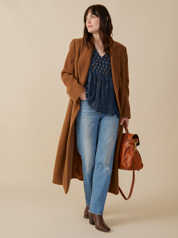 Sohla Blouse  Stylef for Office Or Work - Midnight Floral Mix Blue - Mata Traders