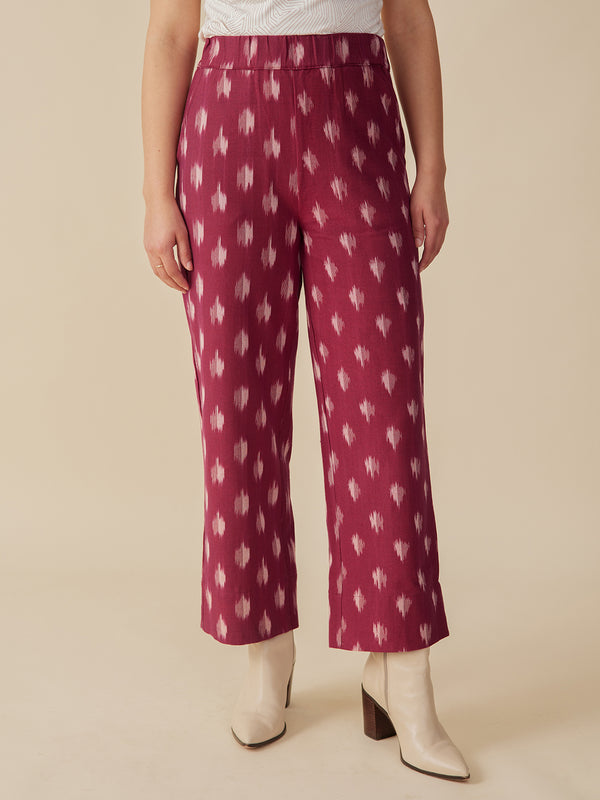 Rosie Pant - Garnet Ikat