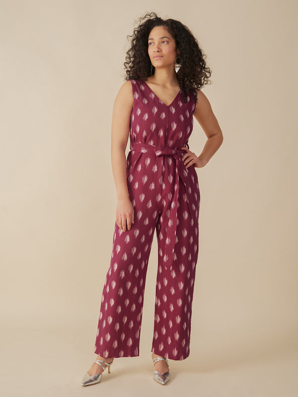 Jana Jumpsuit - Garnet Ikat