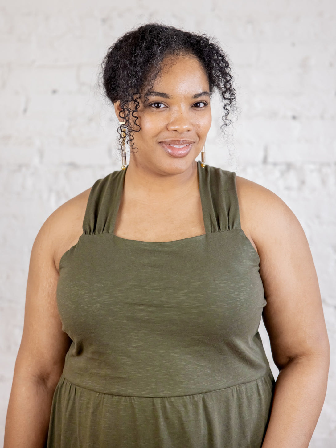 Opal Olive Green Plus Size Organic Cotton Dress - Fair Trade | Mata Traders Olive / 1X Opal Olive Green Plus Size Organic Cotton Dress - Fair Trade | Mata Traders Olive / 1X