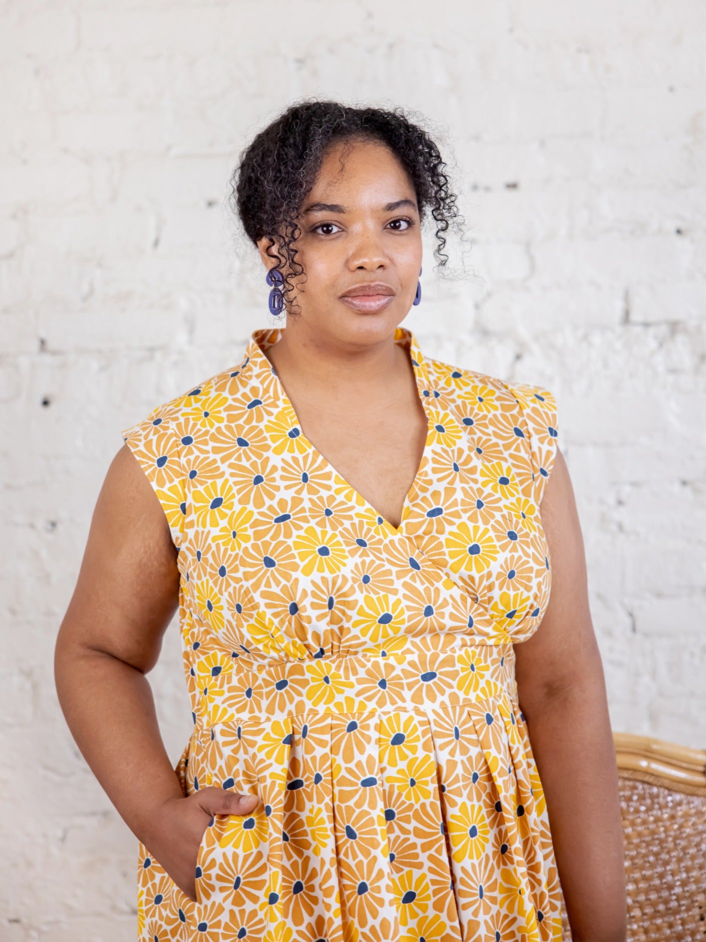 Lucille Plus Size Dress Sunny Floral - Fair Trade Dresses | Mata