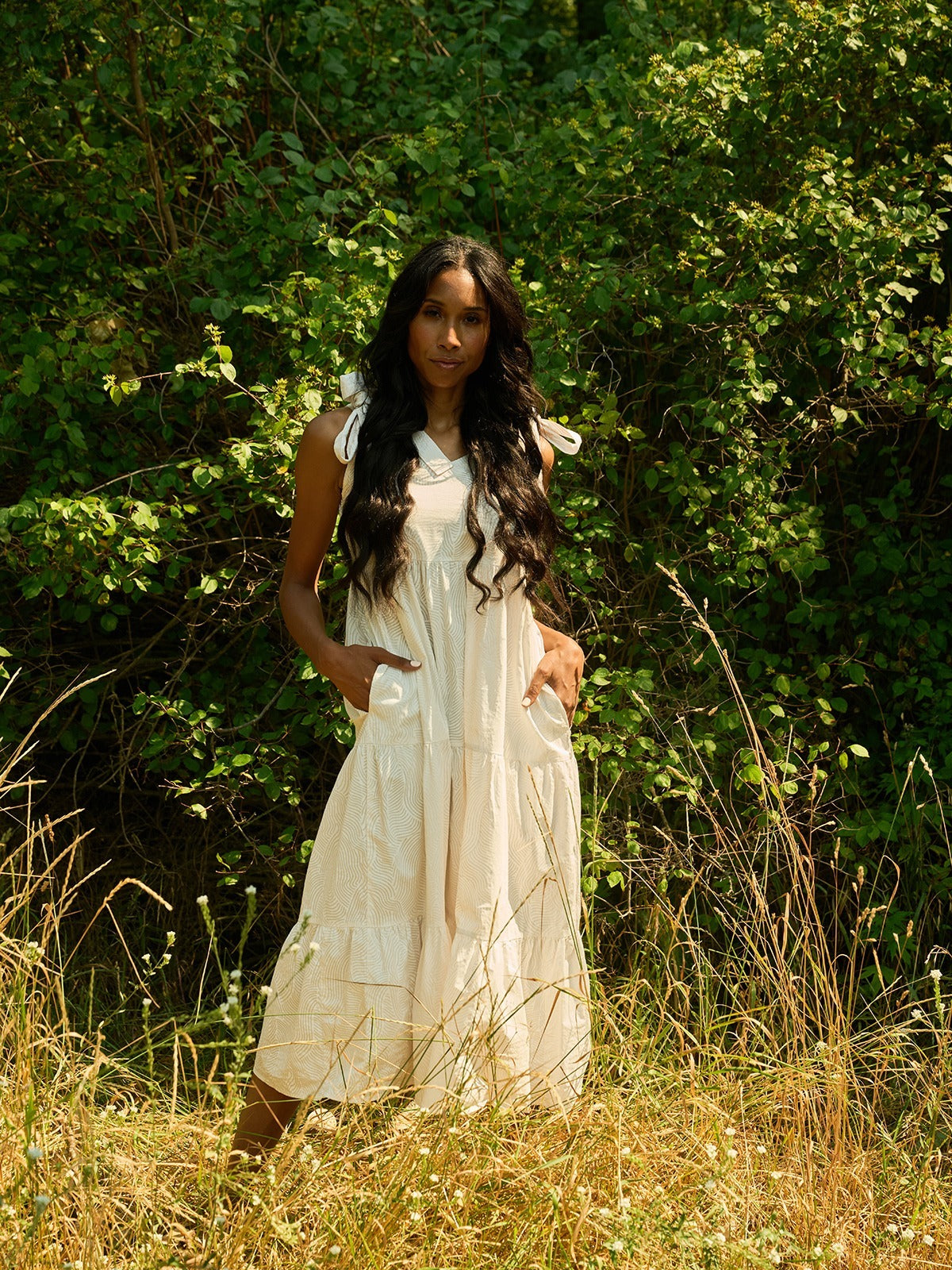 Lorelei Dress White Waves - Fair Trade Dresses