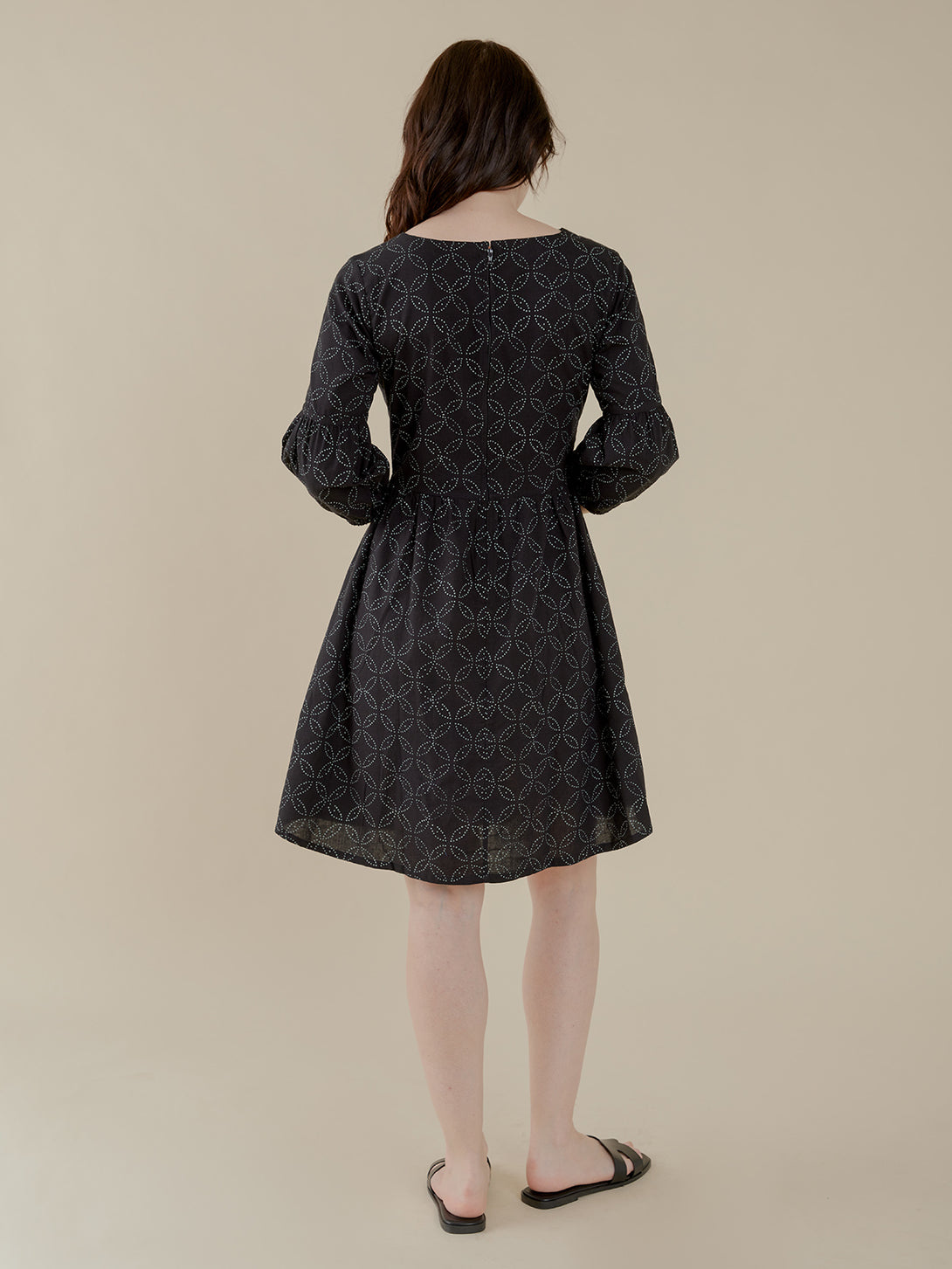 Fiona Black Dress - Ikigai Black Back View  - Mata Traders