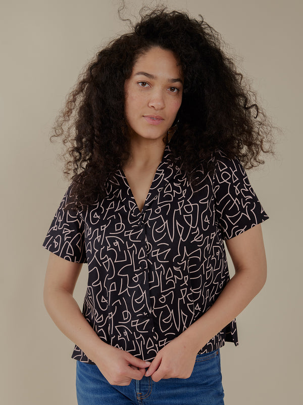 Camp Shirt - Black Lines