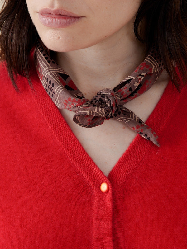 Square Scarf - Brown Diamonds