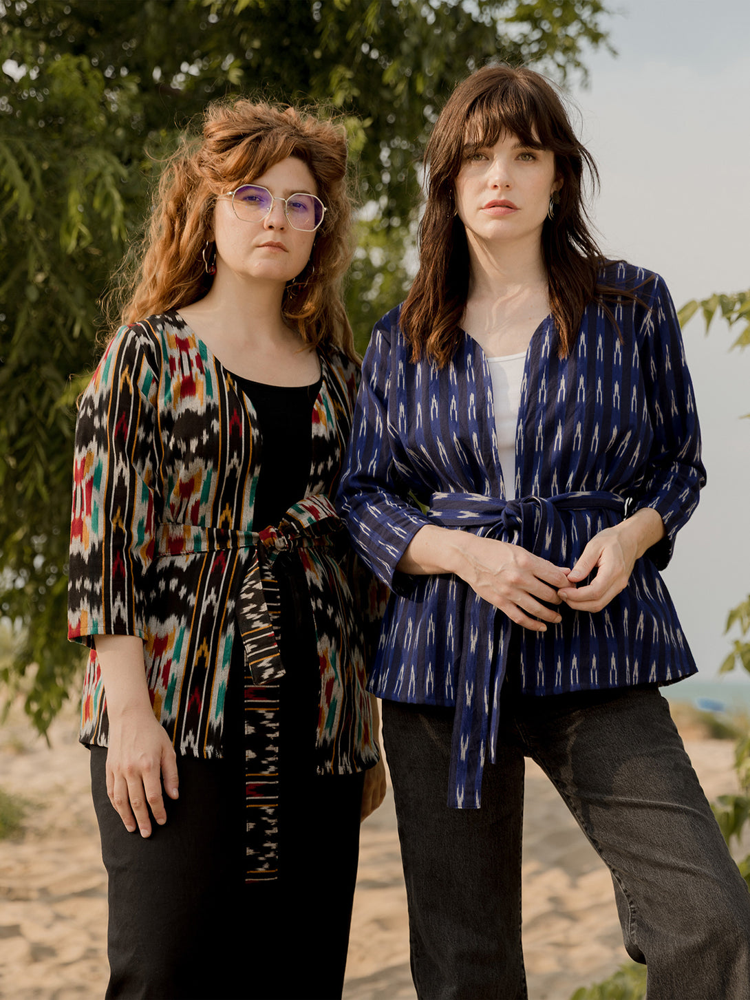Women's Crossroads Jacket - Handwoven Colorful Ikat Print  -Mata Traders Fair Trade Fashion