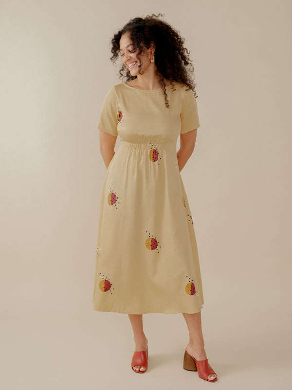 Artsy Traveler Midi Dress - Honeycomb
