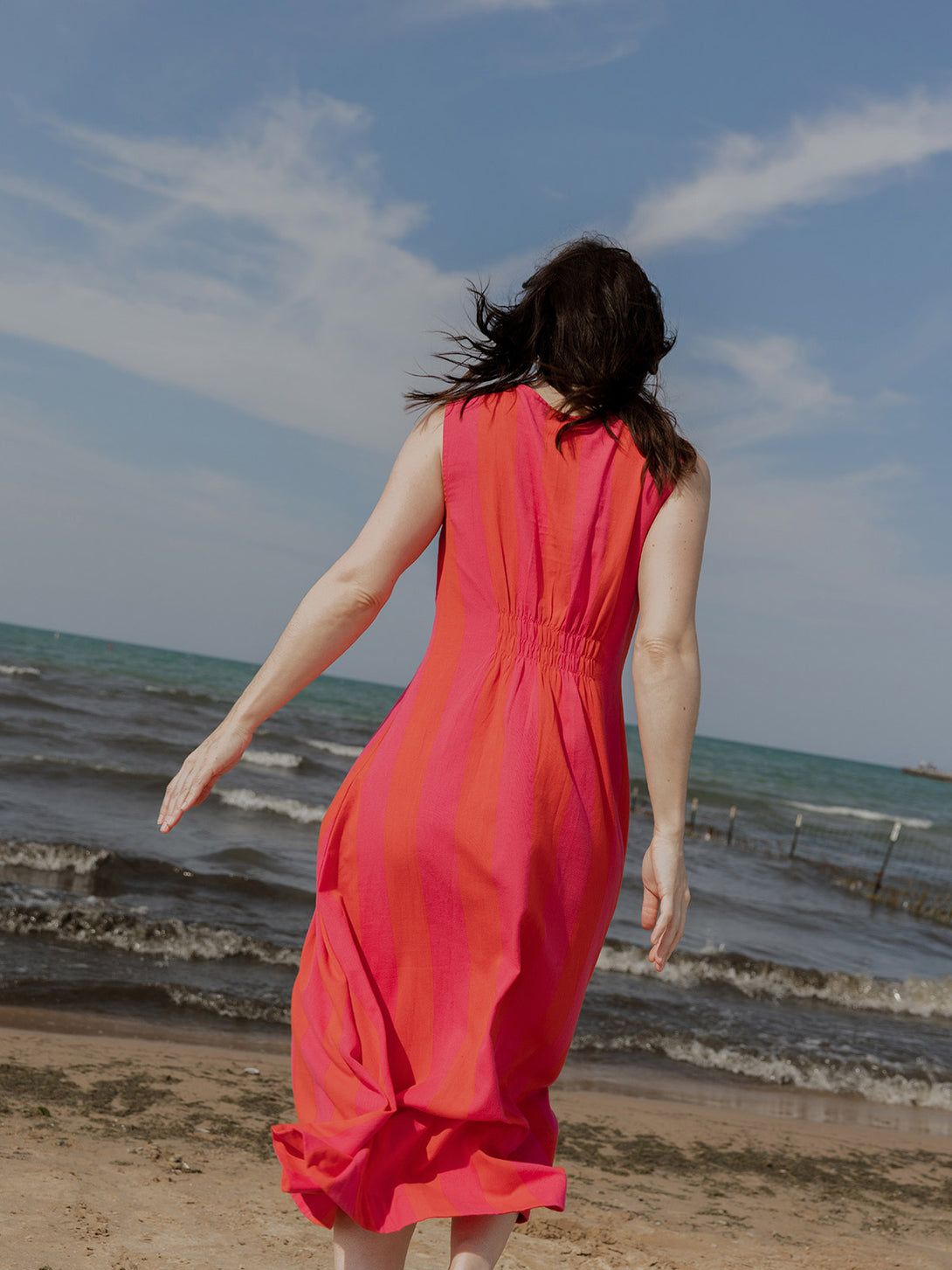 pink red midi dress Buy Red/Pink Floral Printed Puff Sleeve Midi Dress from Next USA