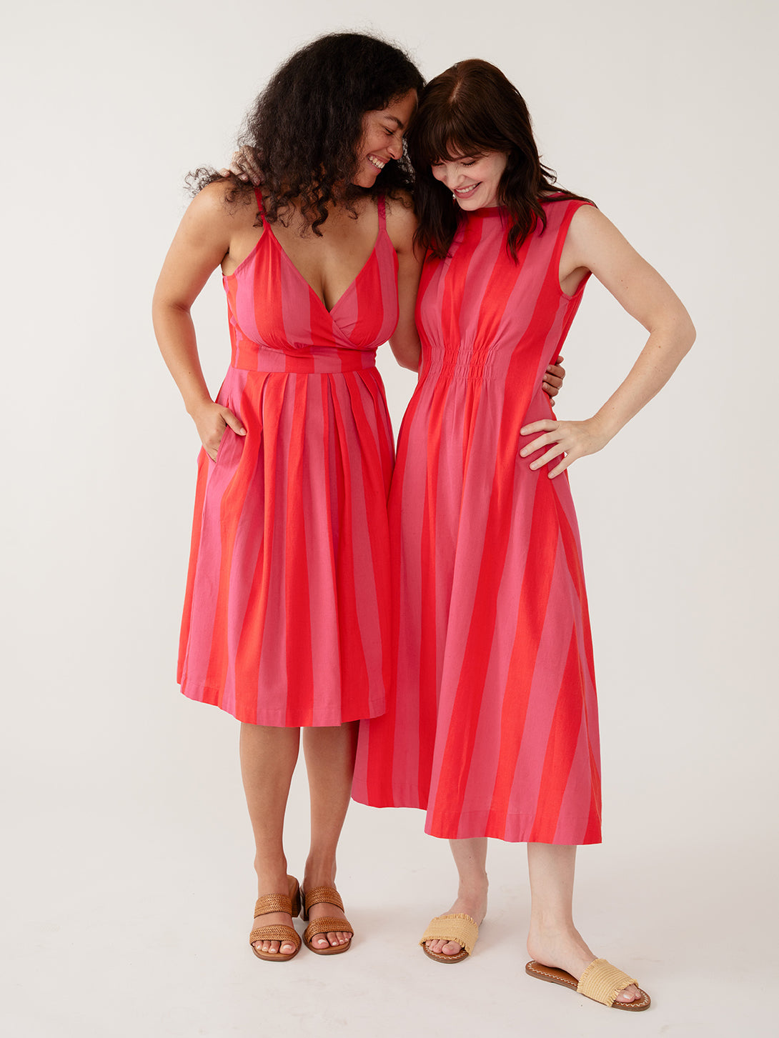 sleeveless midi dress cotton Stretch Cotton Sleeveless Printed Midi Dress | Fit and Flare
