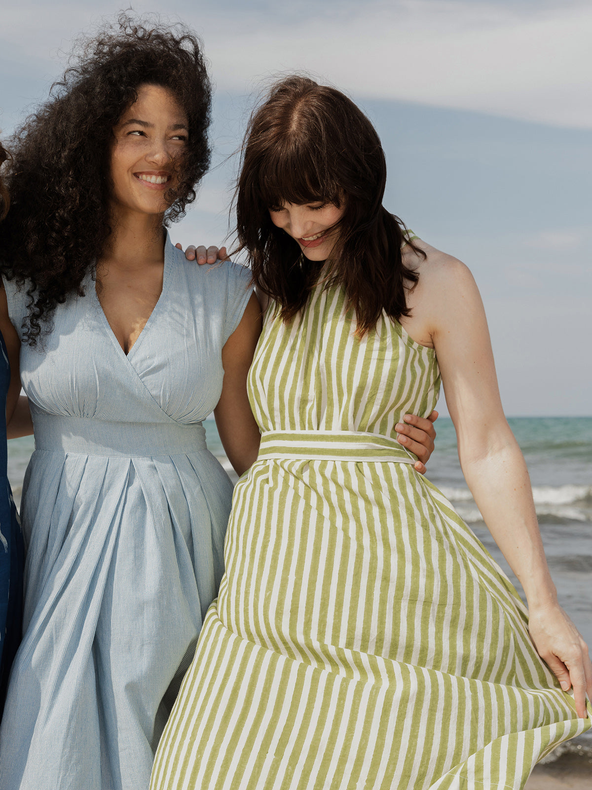 Women's Miranda Dress Green Stripe | Fair Trade | Mata Traders