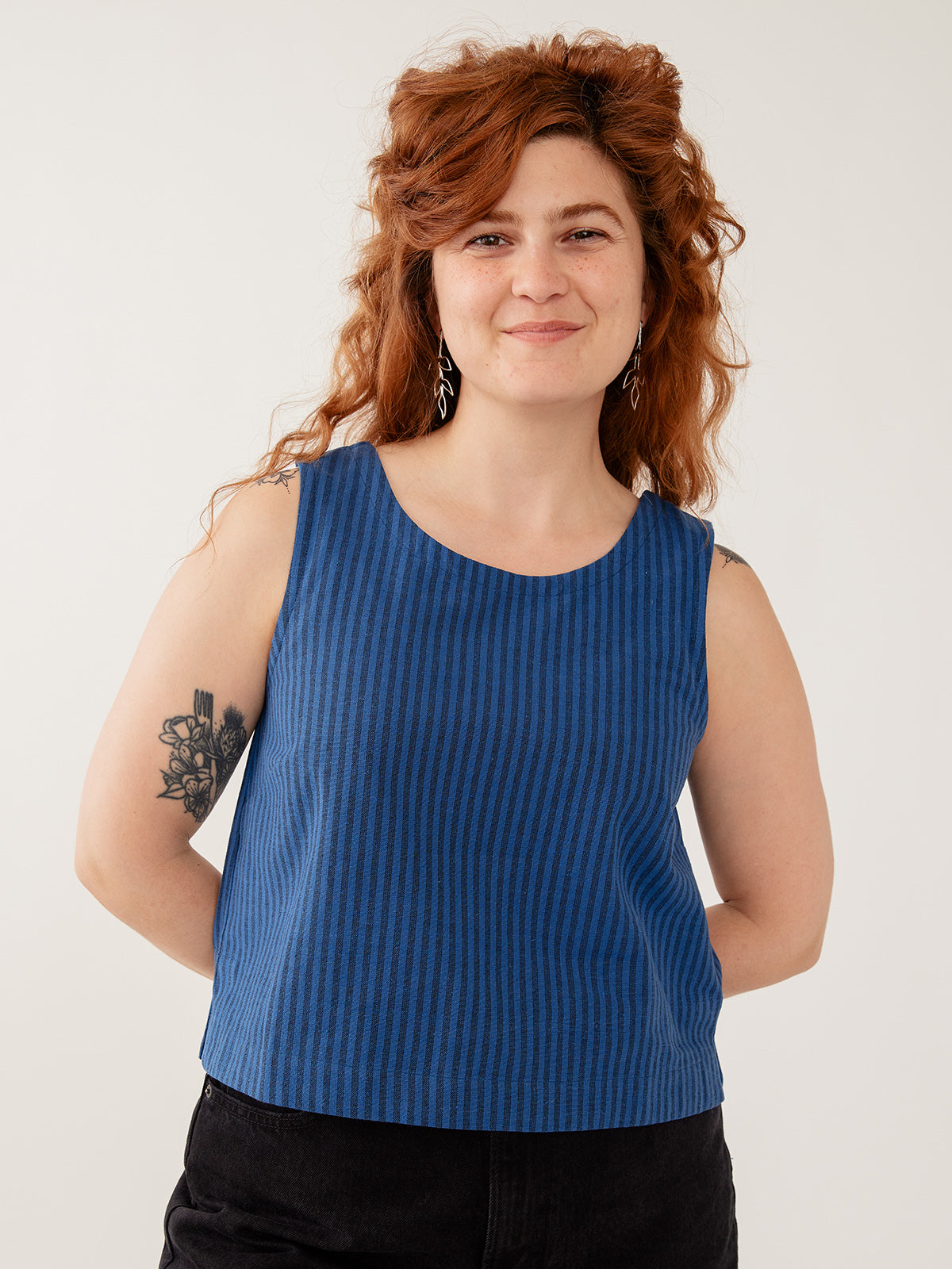 THE NEWHOUSE COOPER TANK TOP 色別注　ネイビー　XS Neko Relaxed Tank Cerulean Stripe | Fair Trade | Mata Traders