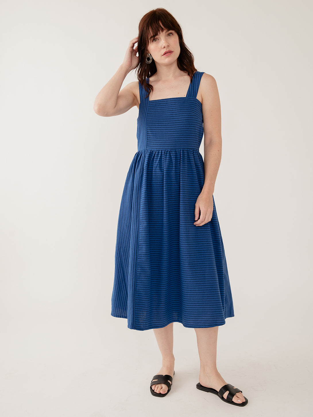 midi white cotton dress cerulean Cerulean Petal Blue Floral Dress
