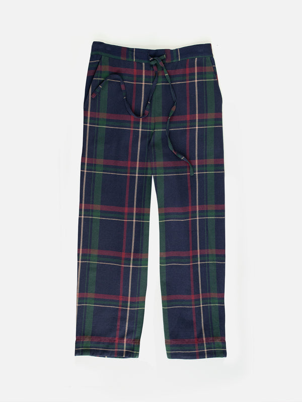 Emmy Drawstring Pant - Navy Berry Plaid