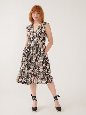 Lucille Dress - Neutral Cacti - Mata Traders