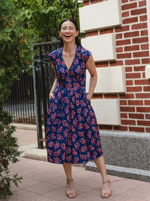 Lucille Dress - Rosy Snakes