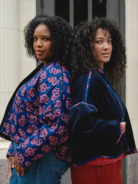 Women's Collins Reversible Navy Corduroy Jacket | Fair Trade