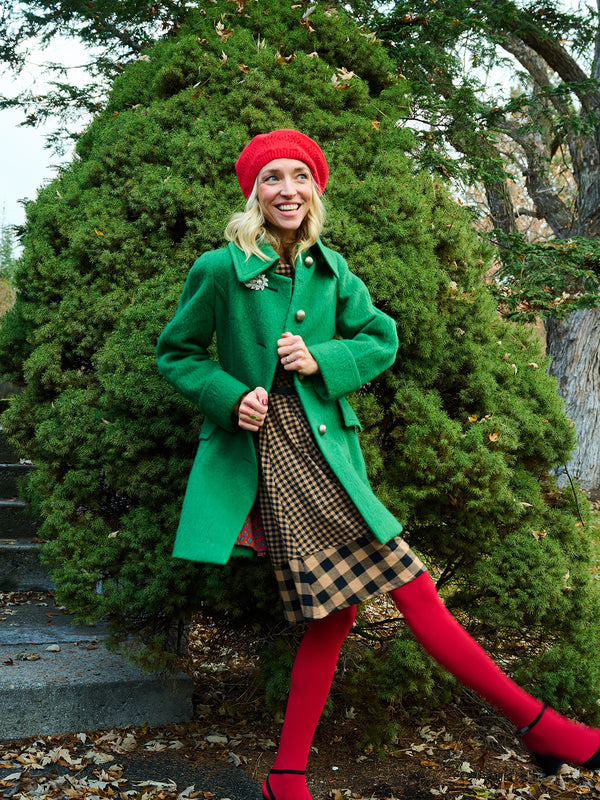 Devonshire Dress - Black and Tan Small Gingham