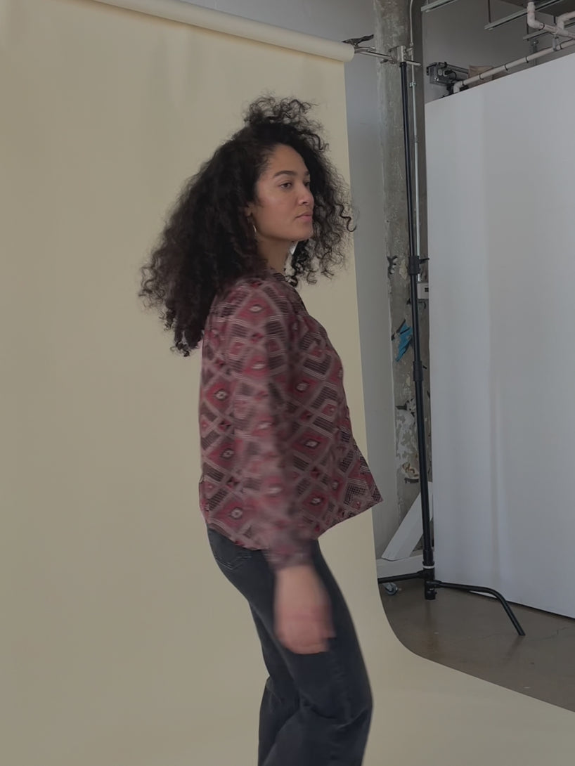 Stella Top - Brown Diamonds - Model Fit Video - Mata Traders