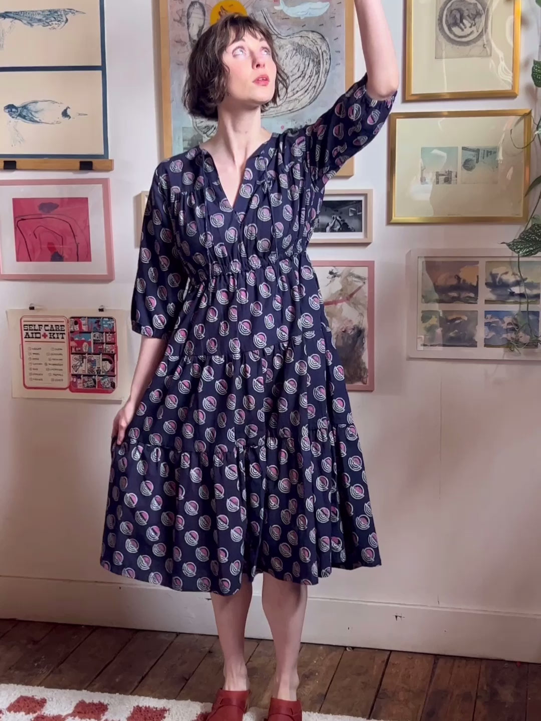 Adriana Boho Dress Deco Blue - Fair Trade Dresses | Mata Traders