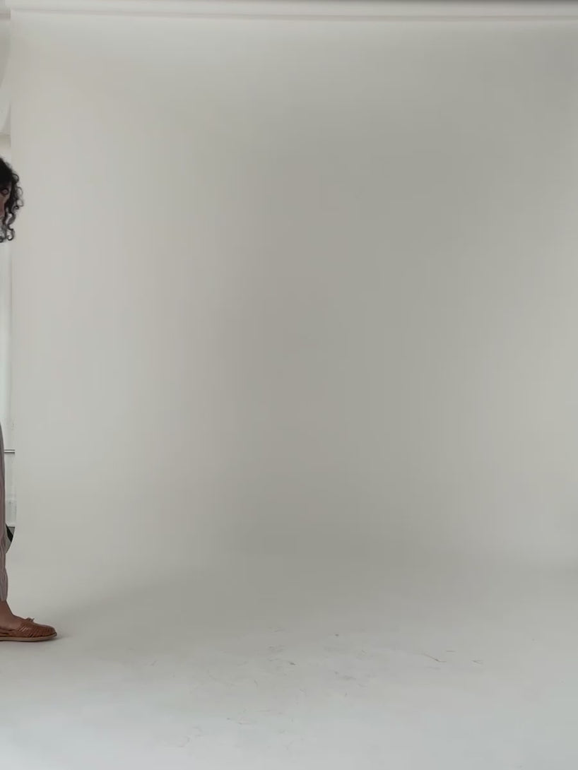 Riley V-Neck Dolman Top  in French Lilac print model fit video by Mata Traders Ethical Fashion Brand