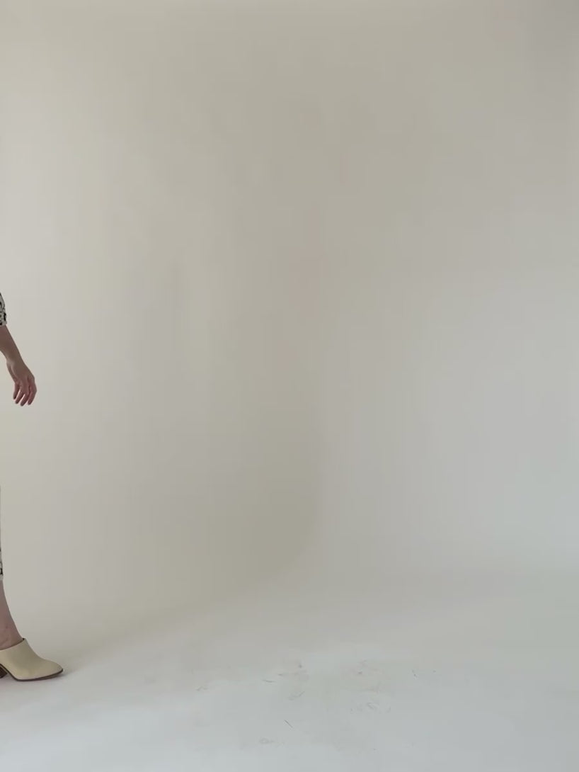 Maddie Midi Sleeve Linen floral dress on model video - Mata Traders Sustainable Fashion
