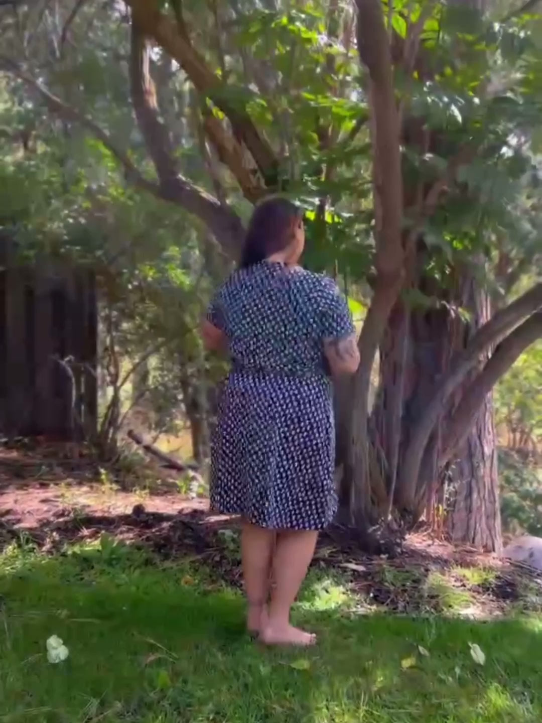 Katie Plus Size Navy Blue Wrap Dress Micro Floral - Fair Trade