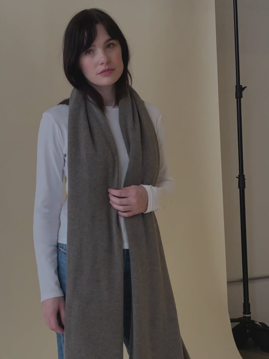 Women's Meryl Wrap Charcoal Cashmere | Fair Trade | Mata Traders