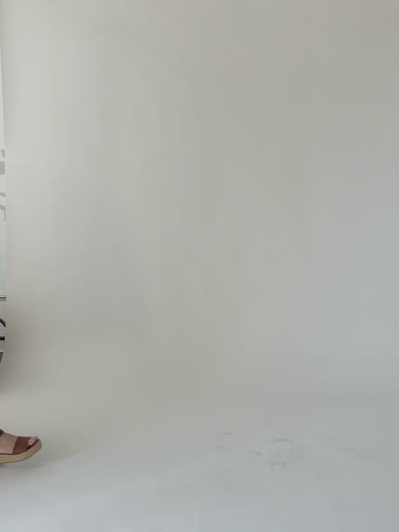 Fit Video Model wearing blue indigo skirt by Mata Traders 