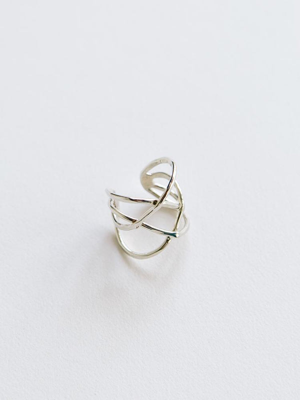 Criss Cross Ring Silver