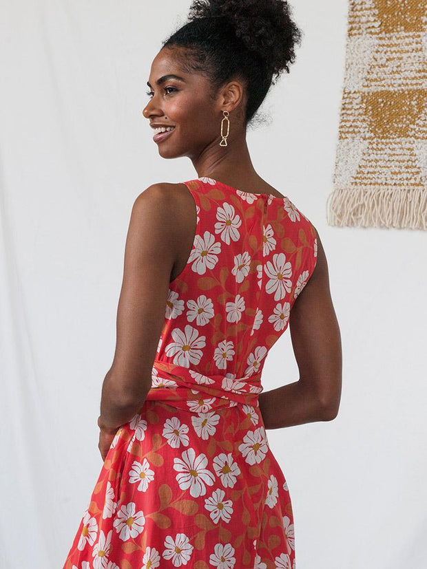 Ana Wrap Dress Cherry - Fair Trade Dresses | Mata Traders