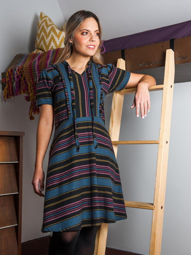 Beatrix Dress Blue Stripe