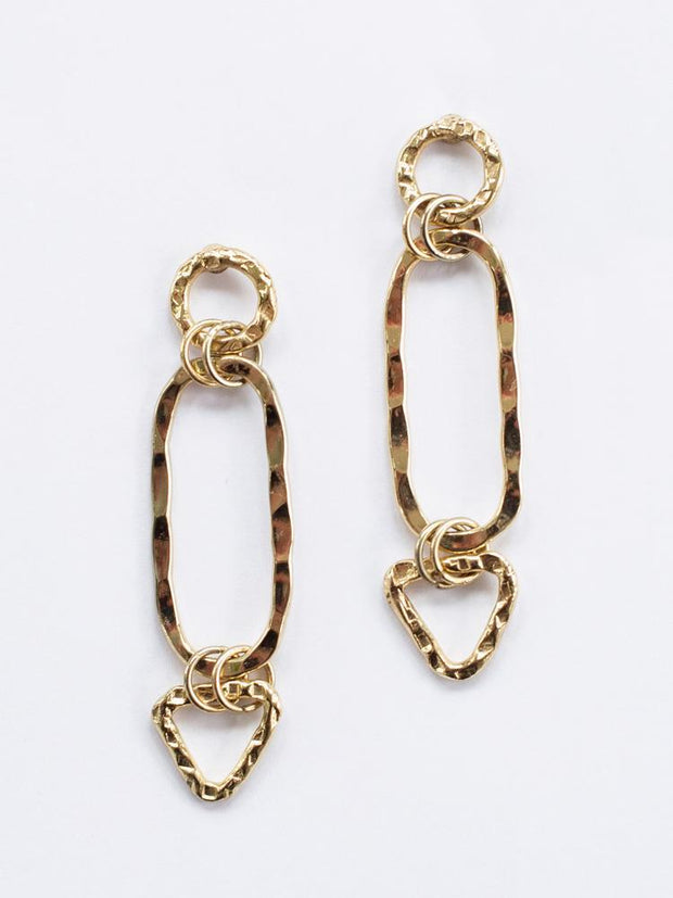 Shape Link Earrings Gold