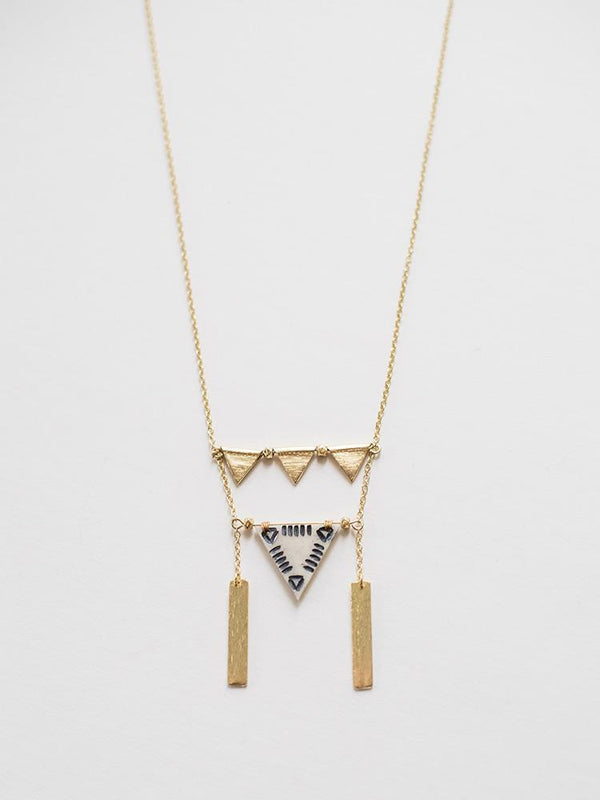 Oblique Triangle Necklace - Gold