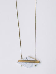 Modern Marble Necklace White