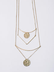 Tiered Sun Drop Necklace Gold