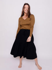 Marla Tiered Skirt Black