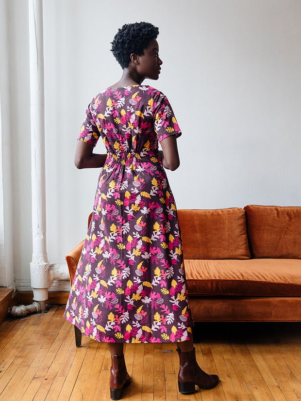 Artsy Traveler Short Sleeve Midi Dress Leaves – Mata Traders
