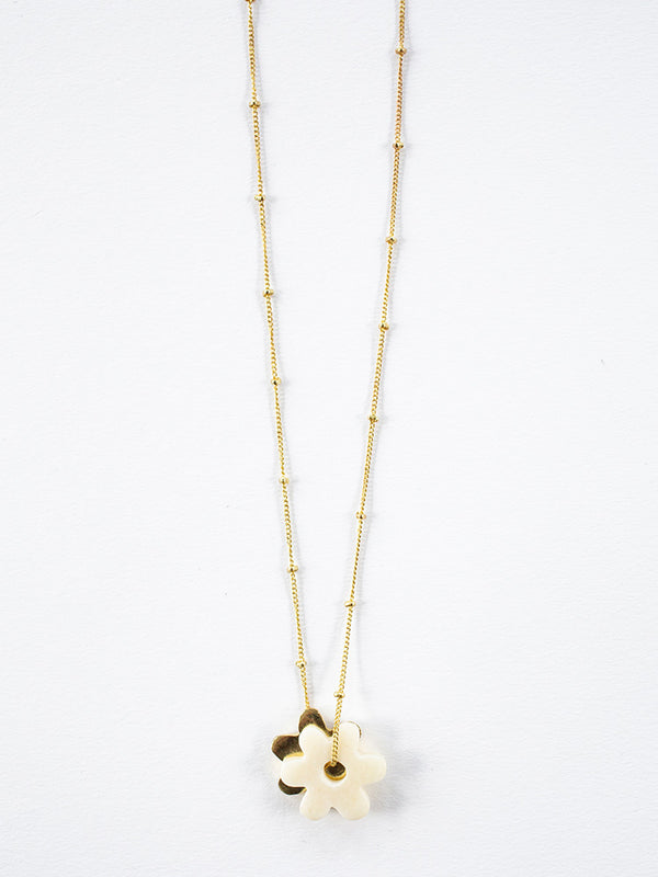 Layered Flower Necklace - Gold