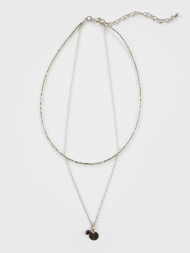 Talisman Layered Necklace Silver