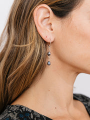 Parallel Pearl Earrings Silver