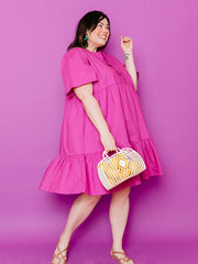 Adelaide Tiered Plus Size Mini Dress Orchid