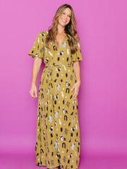 Brea Wrap Dress Olive Curios - Fair Trade Dresses | Mata Traders