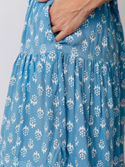 Danielle Tiered Skirt Cornflower Blossom